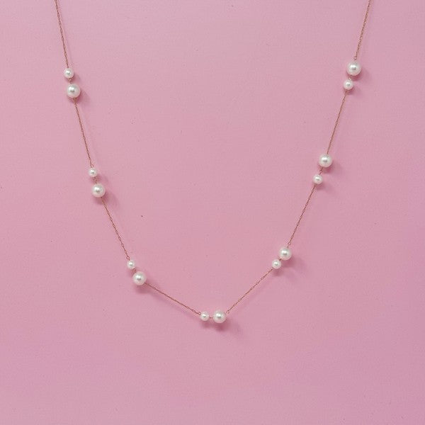 Lovely Lady Dainty Pearl Necklace