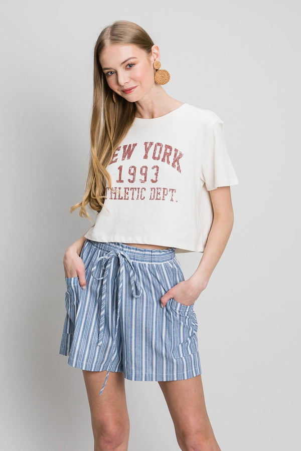 Cotton Bleu by Nu Label Yarn Dye Striped Shorts
