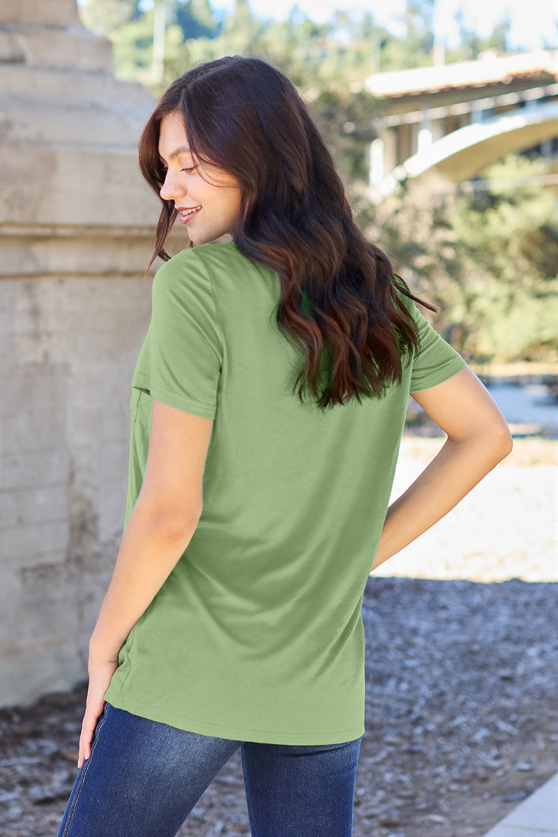Basic Bae Bamboo Full Size  V-Neck Short Sleeve T-Shirt