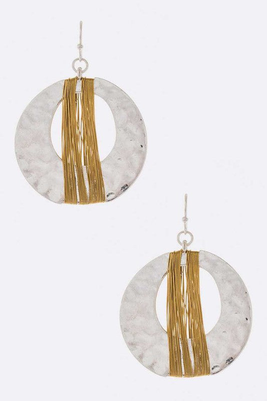 Wired Hammered Textured Earrings