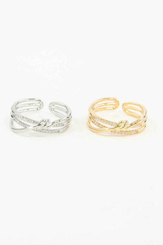 Intertwined Double Layer Adjustable Ring