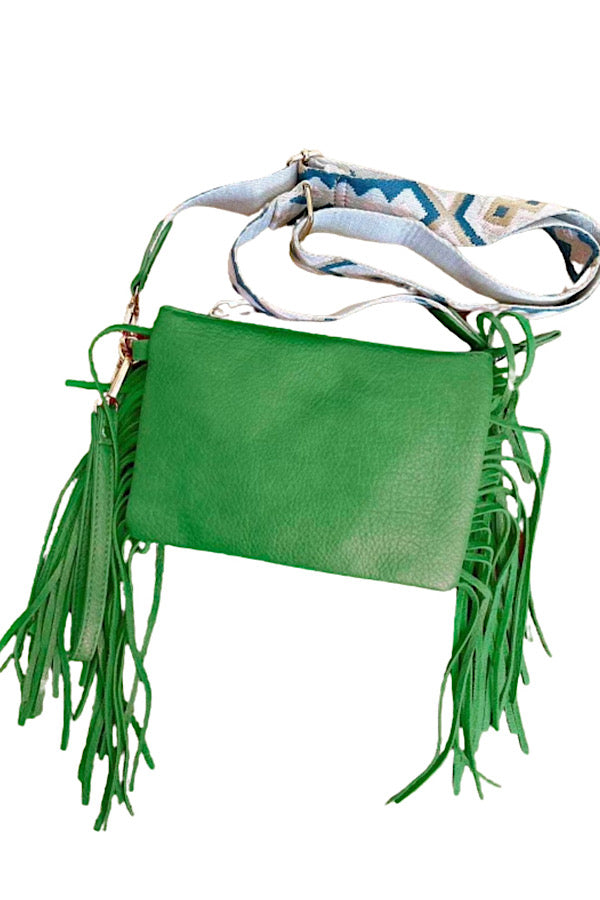Sedona Green Fringe Crossbody Bag - ETA 6/5