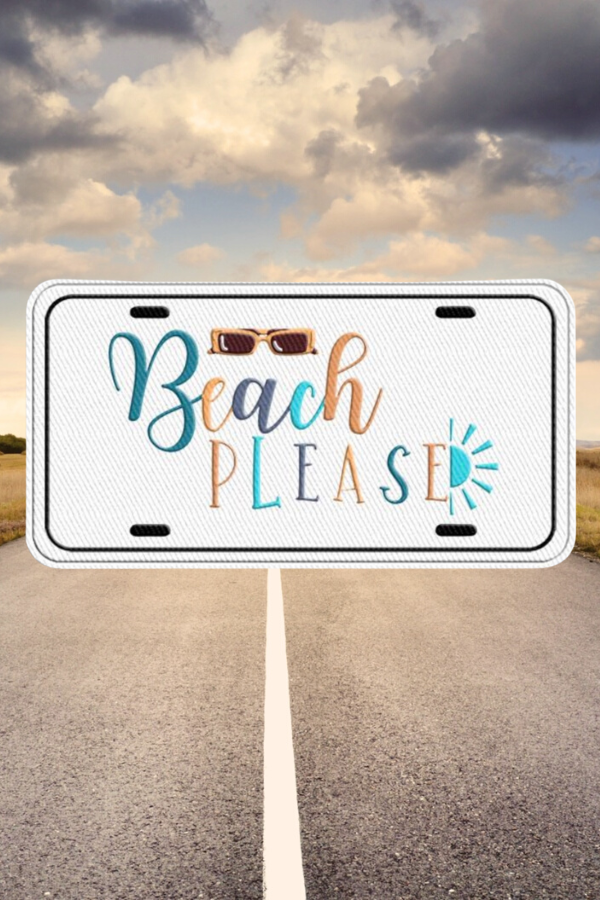 Beach Please License Embroidered Patch - ETA 4/1