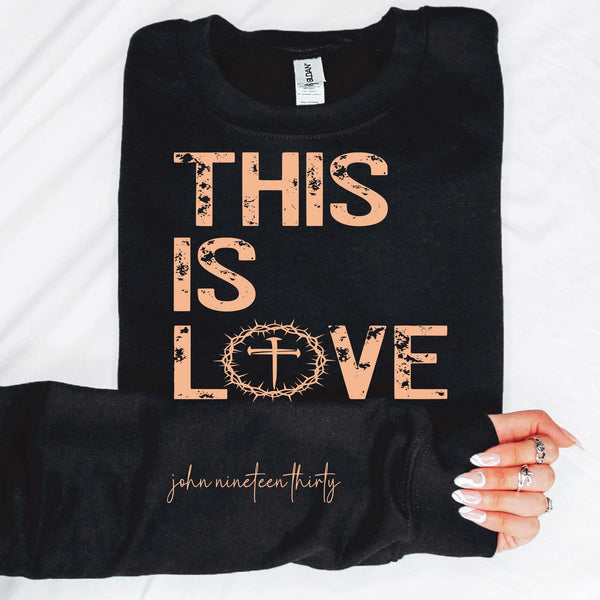 This Is Love  With  Sleeve Accent Sweatshirt
