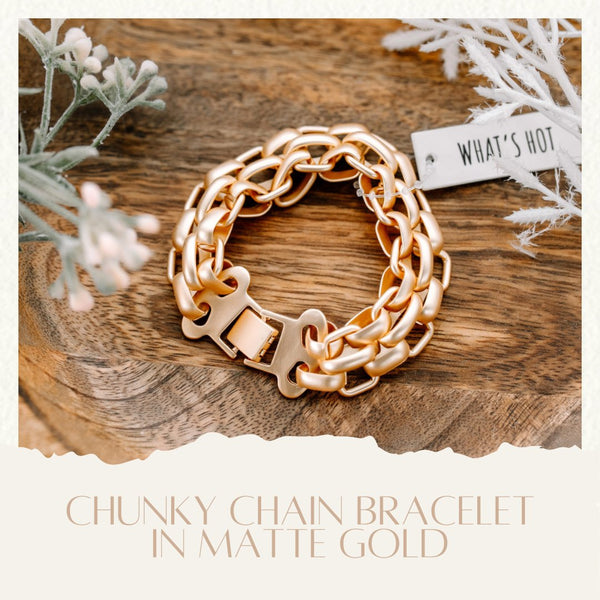 2.12 Chunky Chain Bracelet In Matte Gold