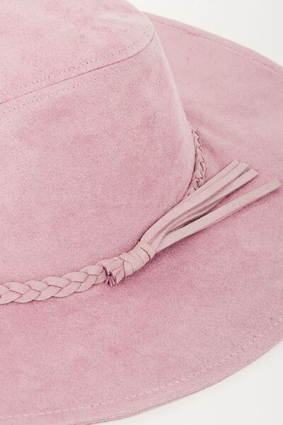 Fame Braided Faux Suede Hat